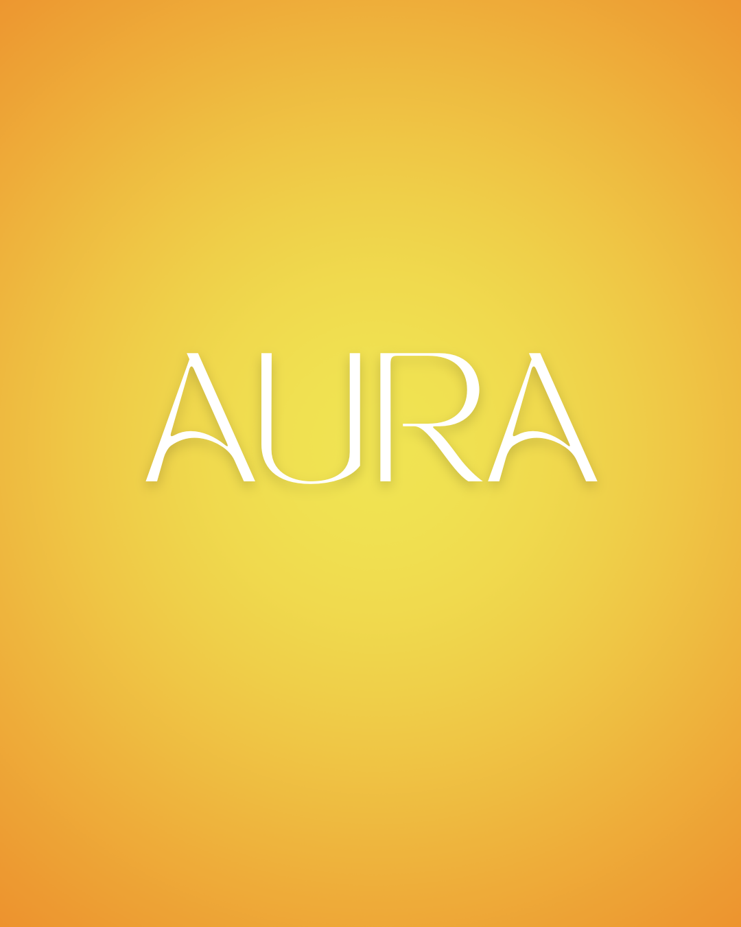 Aura collection name with yellow and orange gradient background