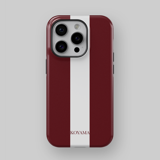 burgundy and white latvian flag phone case