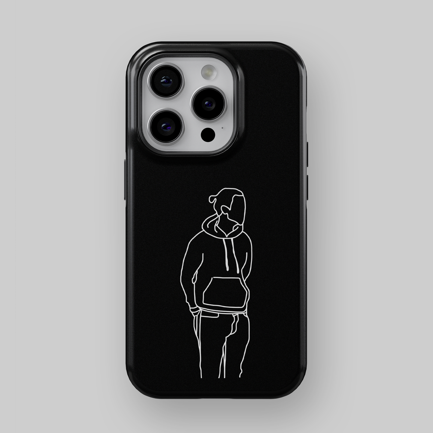 Custom Outline Phone Case Black