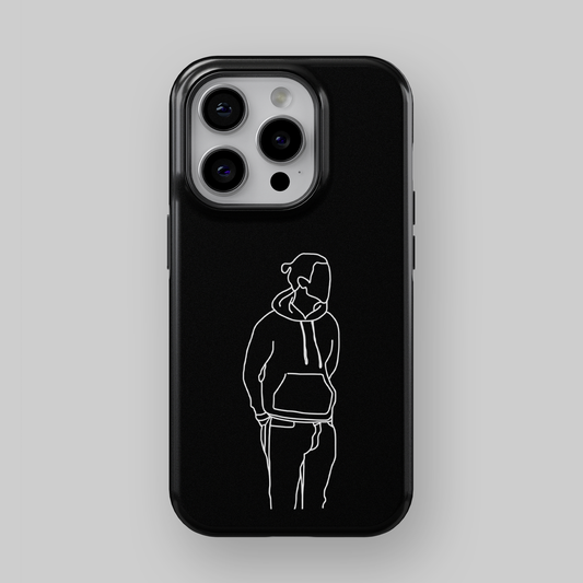 Custom Outline Phone Case Black