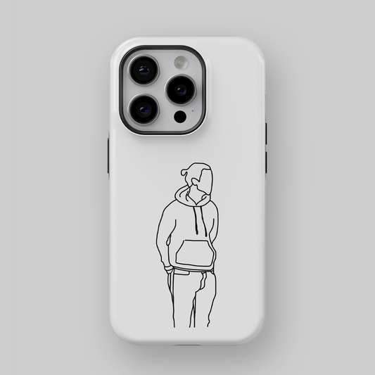 Custom Outline Phone Case White